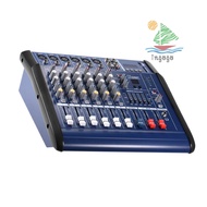 6 Channels Digital Mic Line Audio Mixing Console Power Mixer Amplifier with 48V Phantom Power USB/ SD Slot for Recording DJ Stage Karaoke