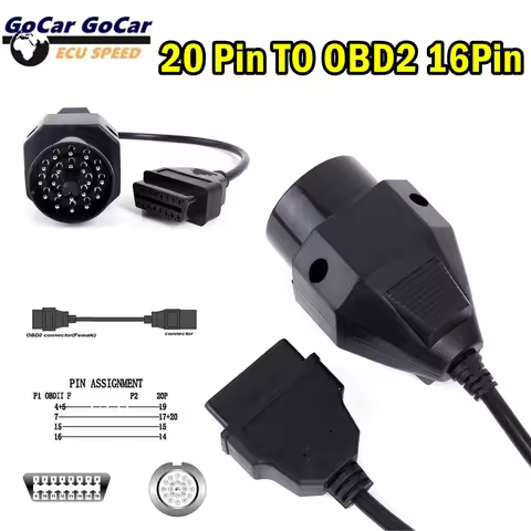 Newest OBD2 diagnostic cable for BMW 20 pin OBD2 connector OBD connector 20 pin to 16 pin OBD connec