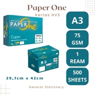 Paper One A3 75 gsm HVS Copy Paper A3 75 gsm Paperone 1 Ream/