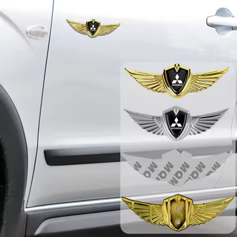 for Mitsubishi ASX Colt Galant Pajero Eclipse Outlander Lancer L200 Ralliart EVO Metal 3D Wings Stic