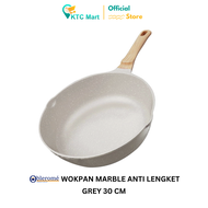 Deep Pan Marble Granite 30 CM Wajan Granite Anti Lengket Wok Pan Granite Premium Cookware KTCmart