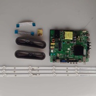 ISONIC ICT-S4508 45" TV MAIN BOARD, POWER BUTTON, RIBBON CARD, BACKLIGHT AND SPEAKER