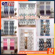 [2024] LANGSIR (120*210cm) Hook Type Features in 1 Curtain / Semi Blackout Curtain / Pintu Door Curt