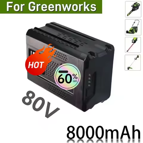 for Greenworks 80V Replacement Rechargeable Battery 6.0/8.0/10.0Ah Lithium Ion Battery for GBA80200 