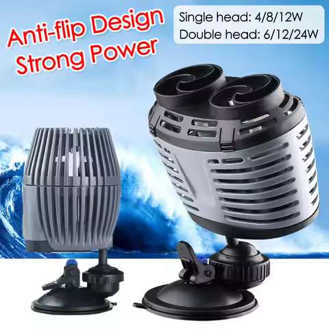 220V 4/6/8/12/24W 3000-12000L/H Aquarium Wave Maker Air Pump Wavemaker With Suction Cup Water Circul