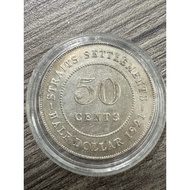 1921 Straits Settlements 50 Cents Malaya