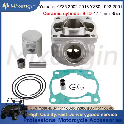 STD 47.5mm 85cc For Yamaha YZ80 93-2001 YZ85 2002-2018 5PA-11311-30-00 Engine Parts cylinder piston 