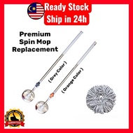 114/130cm Spin Mop Replacement Stainless Steel Easy Spin Mop Thicker Long Mop Handle Pole Mop Head S
