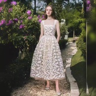 New bandeau three-dimensional flower heavy industry dress dress sundress