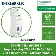 SCHNEIDER - A9C30811 - impulse relay iTL - 1P - 1NO - 16A - coil 110 VDC - 230...240 VAC - 50/60Hz