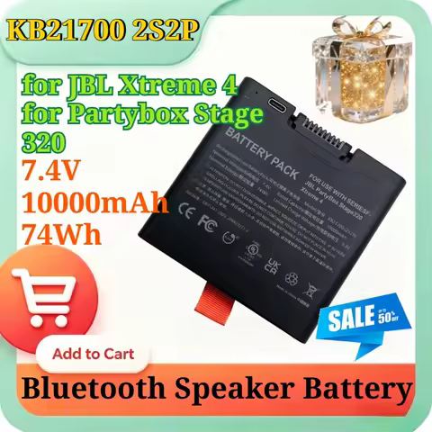 KB21700 2S2P Replacement Battery 7.4V 10000mAh 74Wh Type-C Direct Charging for JBL Xtreme 4 Partybox