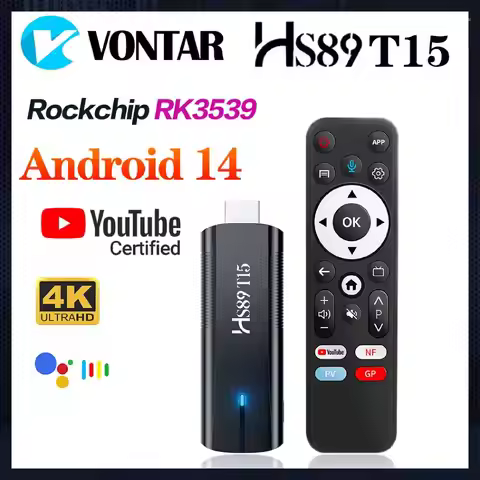 Rockchip RK3539 HS89 T15 TV Stick Android 14.0 Quad-Core 64bit Cortex-A55 YouTube 4K HDR Wifi 6 BT5.