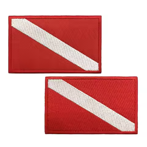 1PC Scuba Diving Patches Dive Diver Snorkeling Armband Embroidered Patch Hook & Loop Iron On Embroid