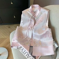 【Fast shipping】 马甲  vest woman New Chinese Short Jacket Chinese Style Ancient Style Retro Style Hot-