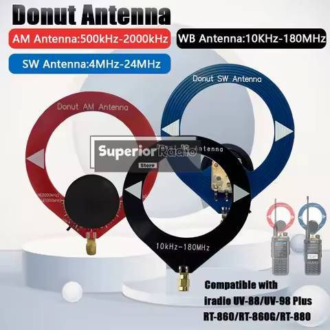 Mini Circle Loop Antenna Donut Broadband WB Antenna SW Shortwave AM Medium Wave Aerial For UV-88 UV-