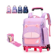 {LJYS}Princess Cartoon Kids Travel Rolling luggage Bag School Trolley Backpack with Wheels girls backpack Girls wheeled Bookbag Child