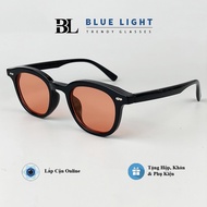 Kính Râm Kính Mát Nam Nữ Mắt Oval Tròn Dáng Nhỏ Gọng Nhựa Dày Dặn Cứng Cáp Mắt Vàng Đỏ Nâu Xanh Dươn