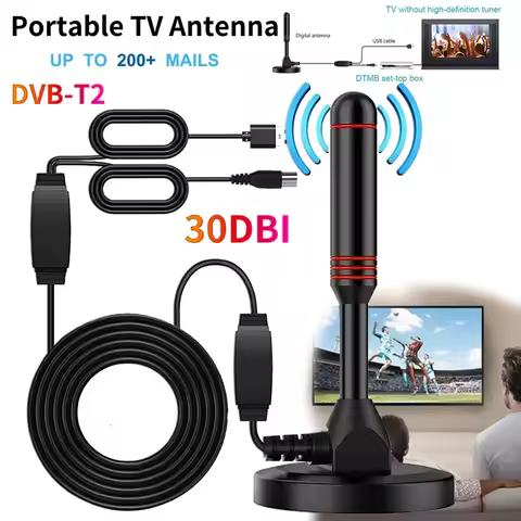30dbi HD TV antenna indoor outdoor aerial sets portable amplified digital antenna for TV receiver DV