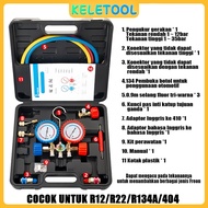 Manifold Gauge Set Air Conditioning Refrigerant Charging Tool Brass DOUBLE METER R134a R22 R12 R404a