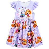 PAW Patrol Skye Everest Dress Kids Girl Summer Home Casual Cartoon Short-sleeved Children's Dresses