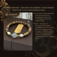 Agarwood Bracelet_Feng Shui Five Elements_8mm_Single Strand_Mixed Pearl_4-Leaf Clover_9Fengshui