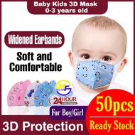 Baby Kids 0-3 years old Cartoon 3D 3 Layer Disposable Face Mask (50pcs)