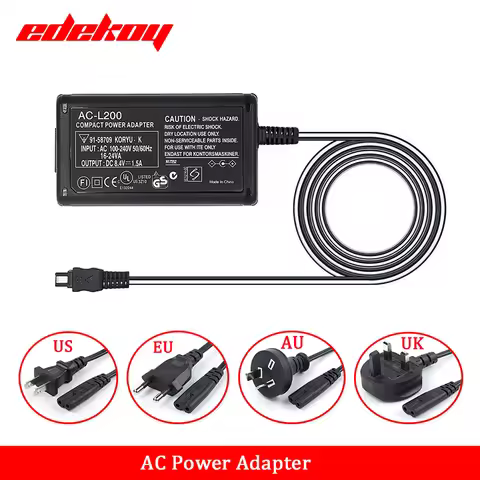 AC-L200C/B/D L25B 100V-240V AC Power Adapter Camcorder charger DC8.4V1.5A for Sony HDR-XR HC SR CX D