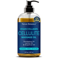 Anti Cellulite Massage Oil 8 fl oz - Vegan Collagen Cellulite Massage Cream for Thighs and Butt - Re