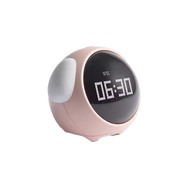 Zuno Kids Emoji Table Alarm Clock + Night Light - Pink