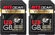Video Pro SD Card UHS-II 128GB SDXC Memory Card 2 Pack U3 V90 A1, Extreme Performance Professional S