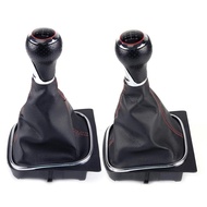 CITALL 5/6 Speed Manual Gear Lever Stick Shift Knob With Gaiter Boot Cover Fit For VW Golf 5 MK5 R32