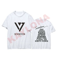 T-shirt KPOP KOREA SEVENTEEN FULL MEMBER LOGO Front Back M-XXL LIMITED EDITION