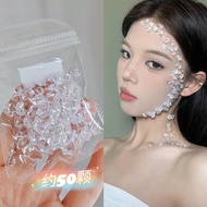 Phụ Kiện Trang Điểm Mắt Rhinestone Icicle Pearl Mermaid Makeup Glitter Eye Patch Fake Ice Block Crea