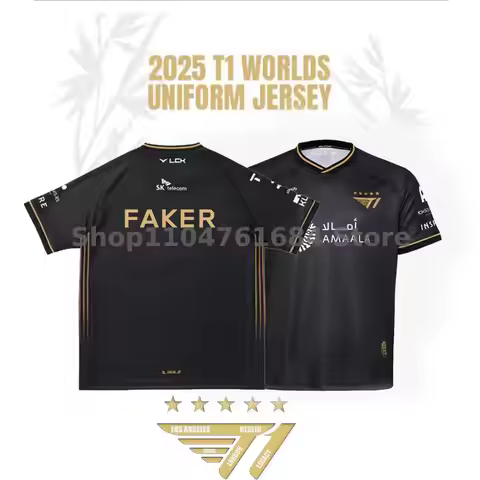 2025 New T1 Esports Team Uniform T-shirt League Of Legends World Finals Jersey T Shirt Lol Games Fak