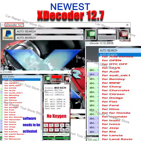 NEWEST XDecoder 12.7 License Full Activated Removing Error Codes for EDC16 EDC17 No Keygen DTC OFF D