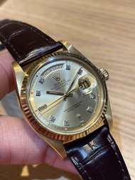 Rolex 1803 18k YG DayDate Gold Dial with Diamond