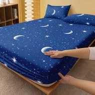 2/3pcs Blue Star & Moon Pattern Bedding Set (Excluding Filler), Bedroom Bed Skirt Set, Made Of Micro