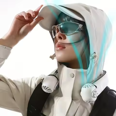 Portable neck mounted fan, USB charging, bladeless hanging neck portable fan with adjustable turbo f