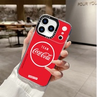 Red Background Coke Letter Wireless Magnetic Charging Case Compatible For IPhone 16E 16 PLUS 11 12 1