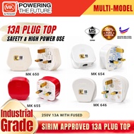 MK 250V 13A Electric 3Way Power Adapter with Fused 3 Pin Plug Top UK Type 13A Sirim Approved