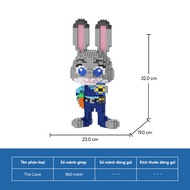 Bộ mô hình đồ chơi lego lắp ráp 3D xếp hình cáo nick và thỏ zootopia judy cỡ vừa cao 32cm - Shin Cas