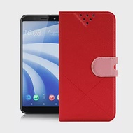 NISDA For HTC U12 Life 風格磨砂側翻皮套 紅