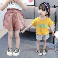 [local stores]Cotton Girl Letter Knitted Shorts/Girl Cotton Shorts/Kids Shorts/Baby Pants