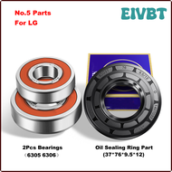 EIVBT For LG Drum Washing Machine Bearing Sets (6305 6306) And Water Seal(37*76*9.5*12)Oil Seal Original Sealing Replacemet Parts ASXCB