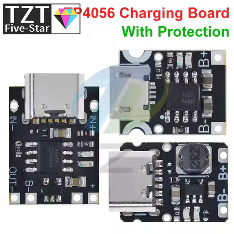 GREATZT Type-C USB TP4056 1A Lithium Battery Charging Protection Board Module Polymer Battery With T