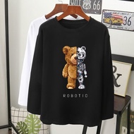 ROBOTIC T-SHIRT Lengan Panjang Muslimah perempuan lelaki kain cotton baju labuh wanita laki longsleeve tshirt women men