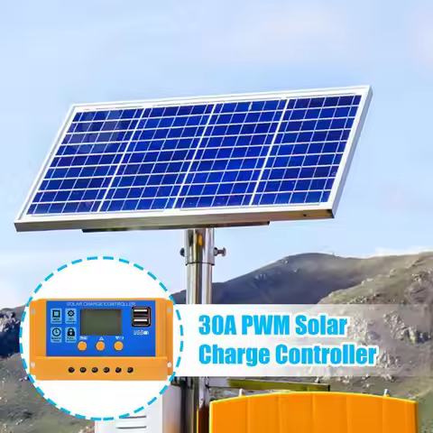 Solar Charge Controller 30A PWM Solar Charge Controller with Double USB Port Multiple Load Control M