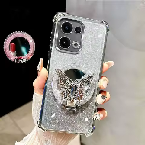 Mirror Butterfly Bracket Magnetic Holder Case for Xiaomi POCO F7 X7 Pro F7 Ultra X6 X5 F6 F3 M6 Pro 