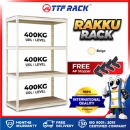 TTF Rack Rakku Rack 4 Levels Beige/ 4 Tier Beige Boltless RackHeavy Duty Rack Bomb Storeroom Kitchen