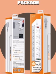 Adapter ชาร์จ LDNIO SC10610 USB-C QC 3.0 Fast charge ปลั๊กพ่วง ปลั๊กไฟ 10Socket รองรับ 5USB & USB-C